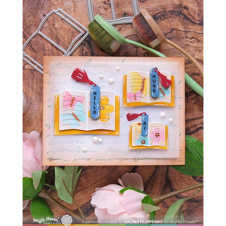 Waffle Flower Open Book Trio Butterfly Stencil