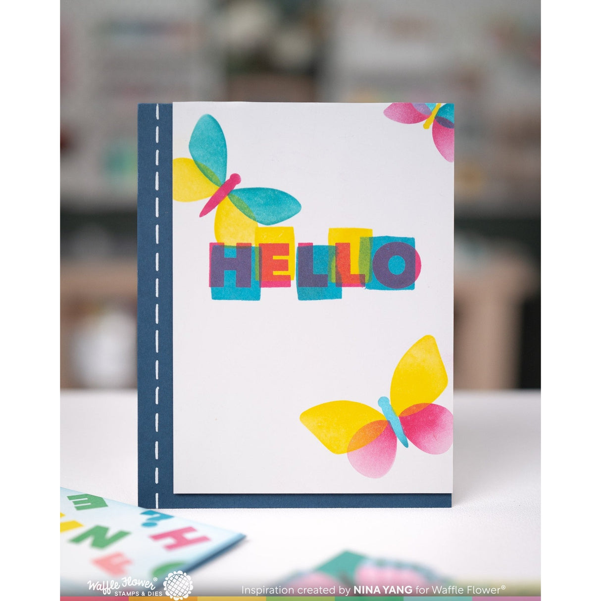 Waffle Flower Overlapping Alpha Stamp Set