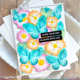 Waffle Flower Butterfly Blossom Texture Die & Coloring Stencil Bundle