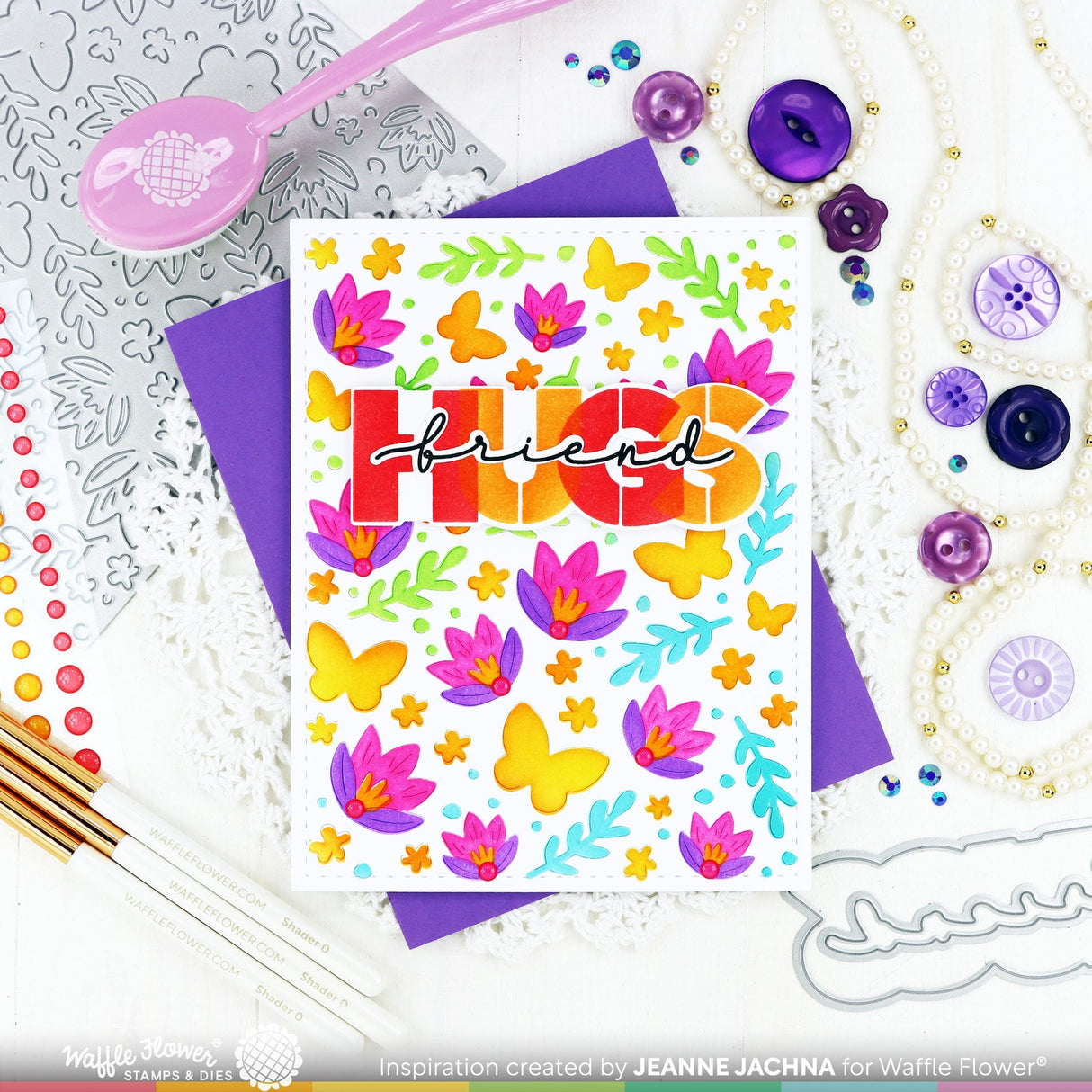 Waffle Flower Crocus Flutter Die & Stencil Bundle