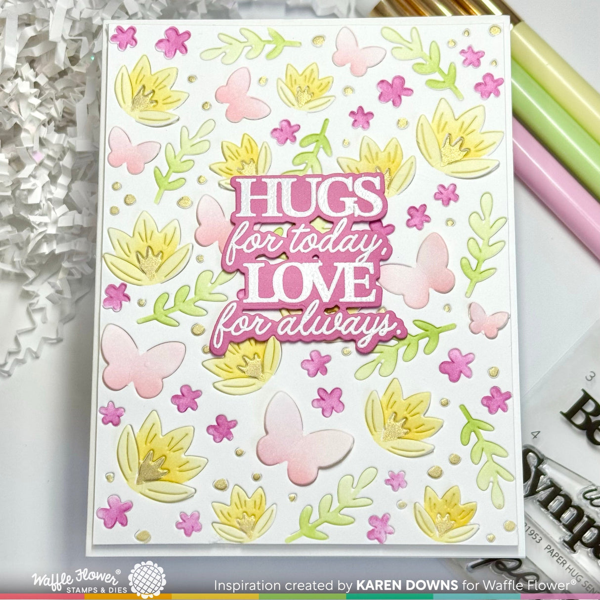 Waffle Flower Crocus Flutter Die & Stencil Bundle