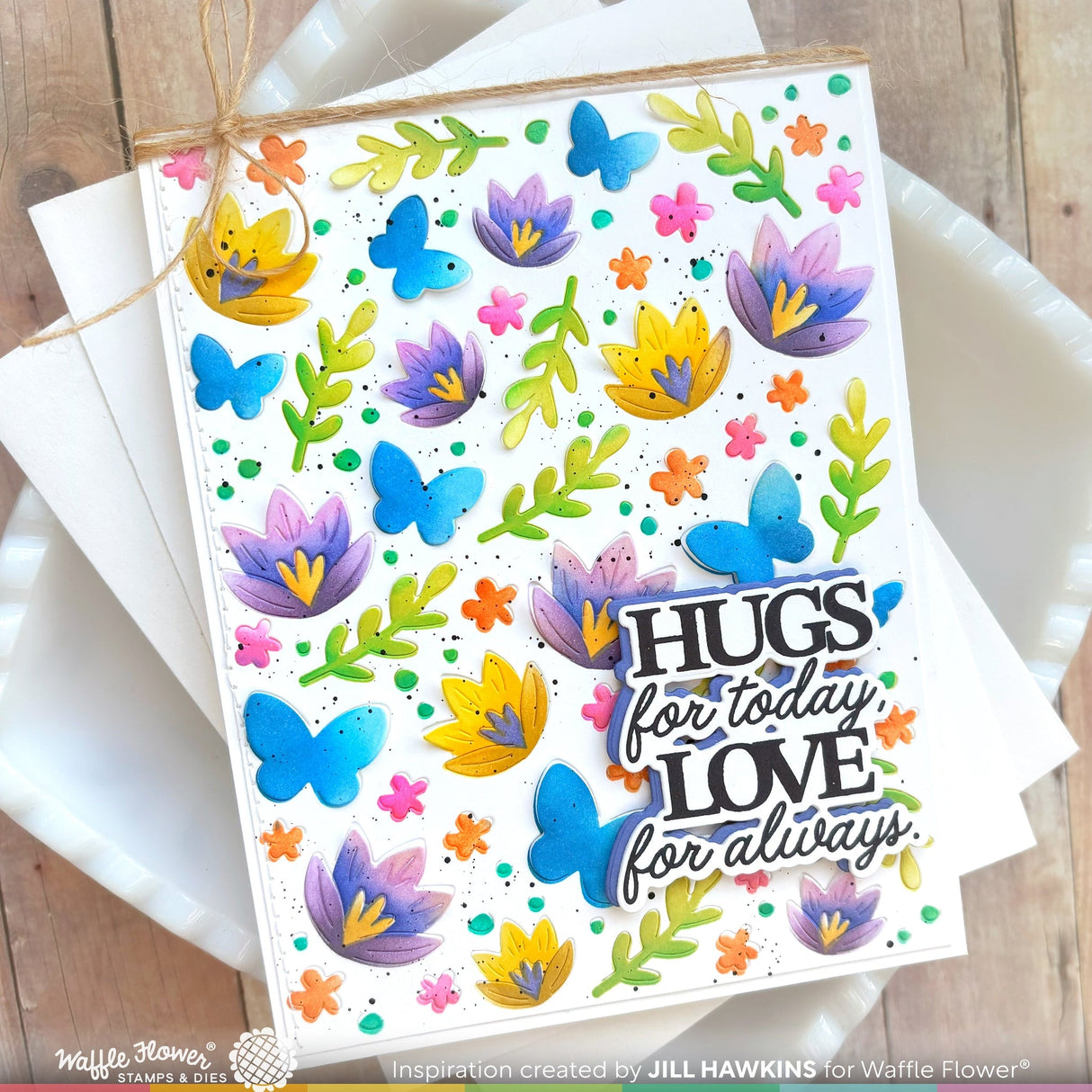 Waffle Flower Crocus Flutter Die & Stencil Bundle