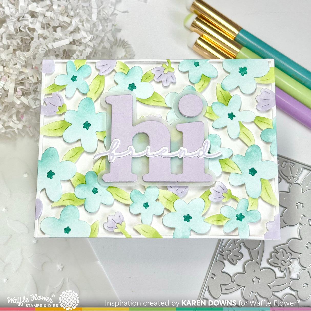 Waffle Flower Mod Blossom Die & Stencil Bundle