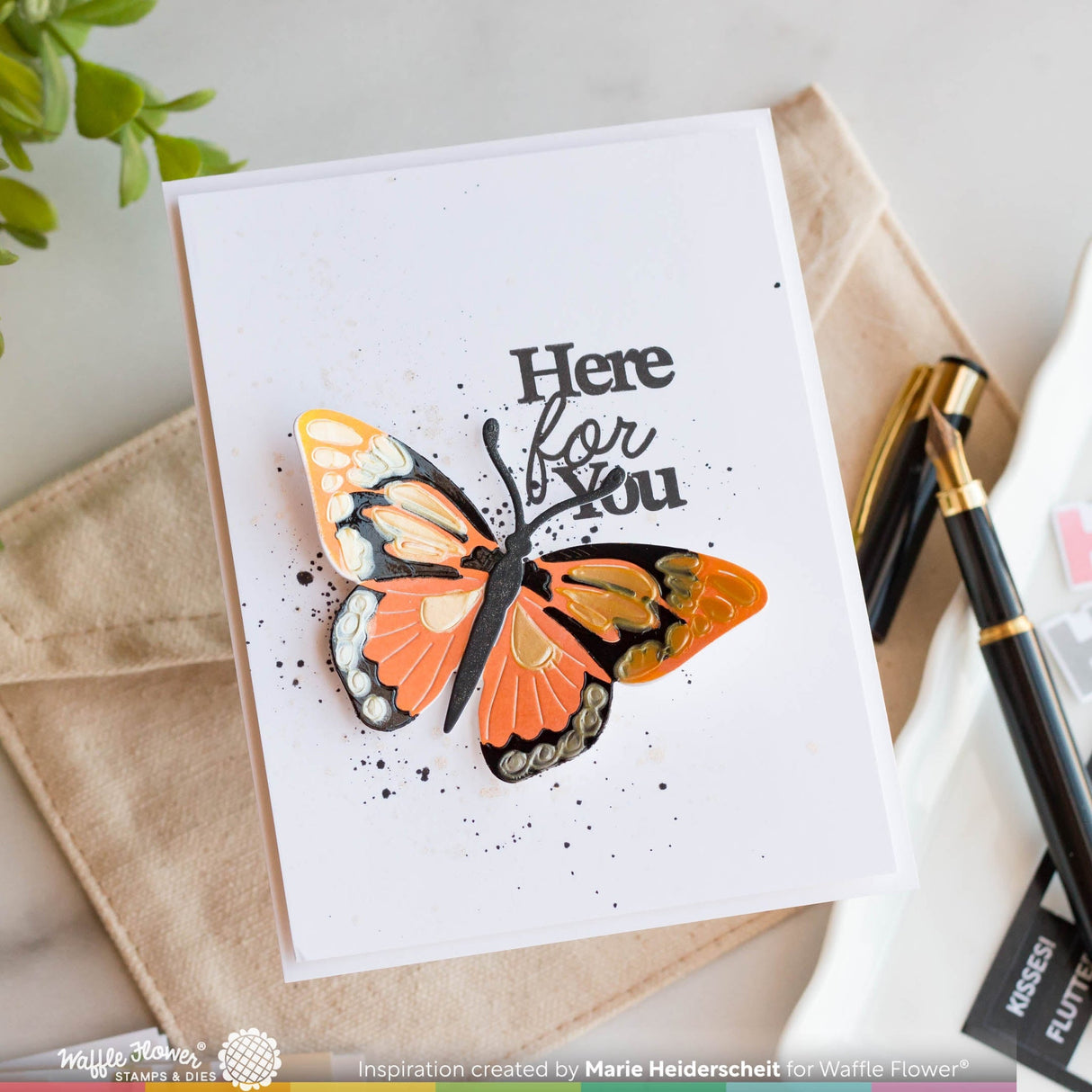 Waffle Flower Butterfly Focal Die & Stencil Bundle