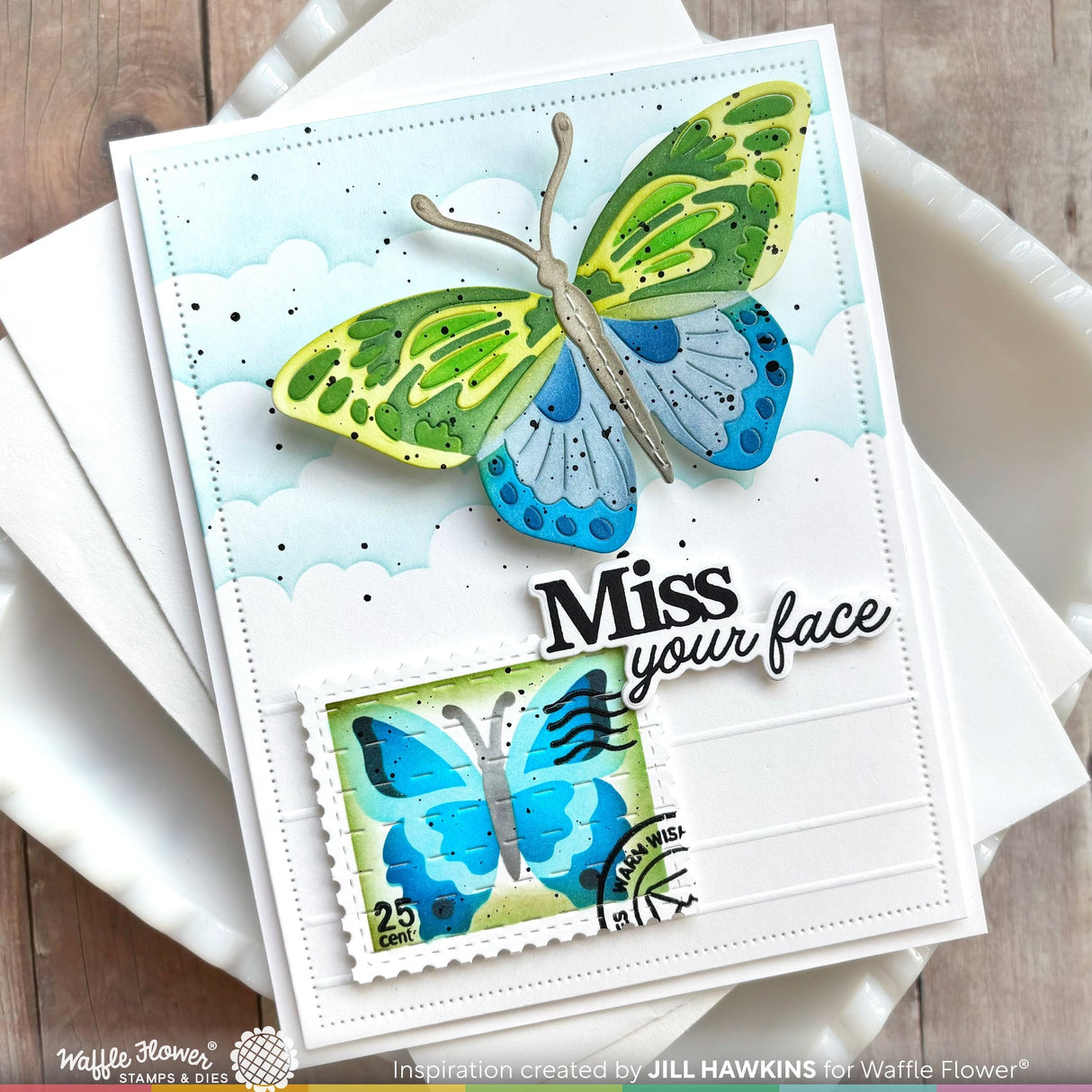 Waffle Flower Butterfly Focal Die & Stencil Bundle