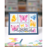 Waffle Flower Postage Collage Butterfly Stencil