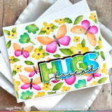 Waffle Flower Postage Collage Spring Breeze Stencil