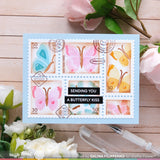 Waffle Flower Postage Collage Butterfly Stencil