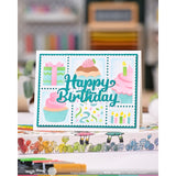 Waffle Flower Postage Collage Cupcake Stencil