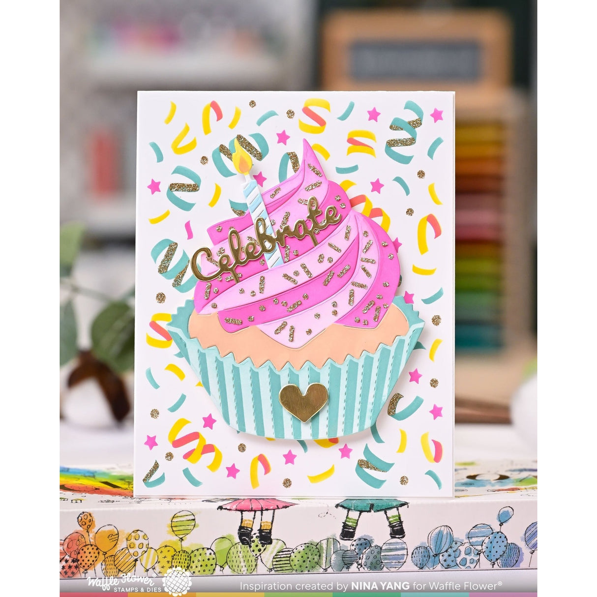 Waffle Flower Sweet Cupcake Die & Stencil Bundle