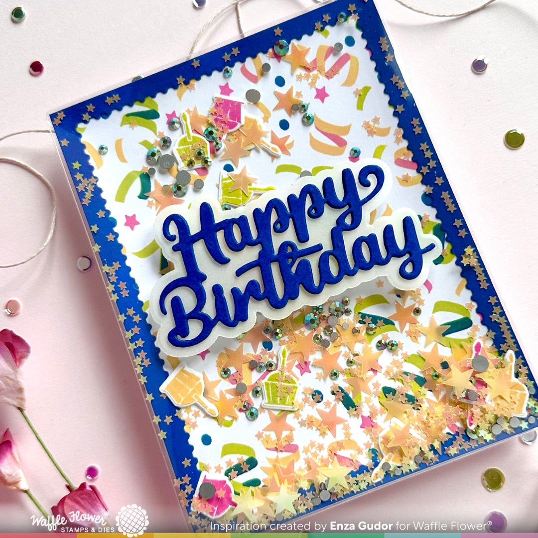 Waffle Flower Confetti Background Stencil