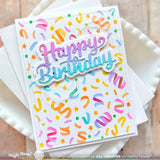 Waffle Flower Happy Birthday Script Word Die