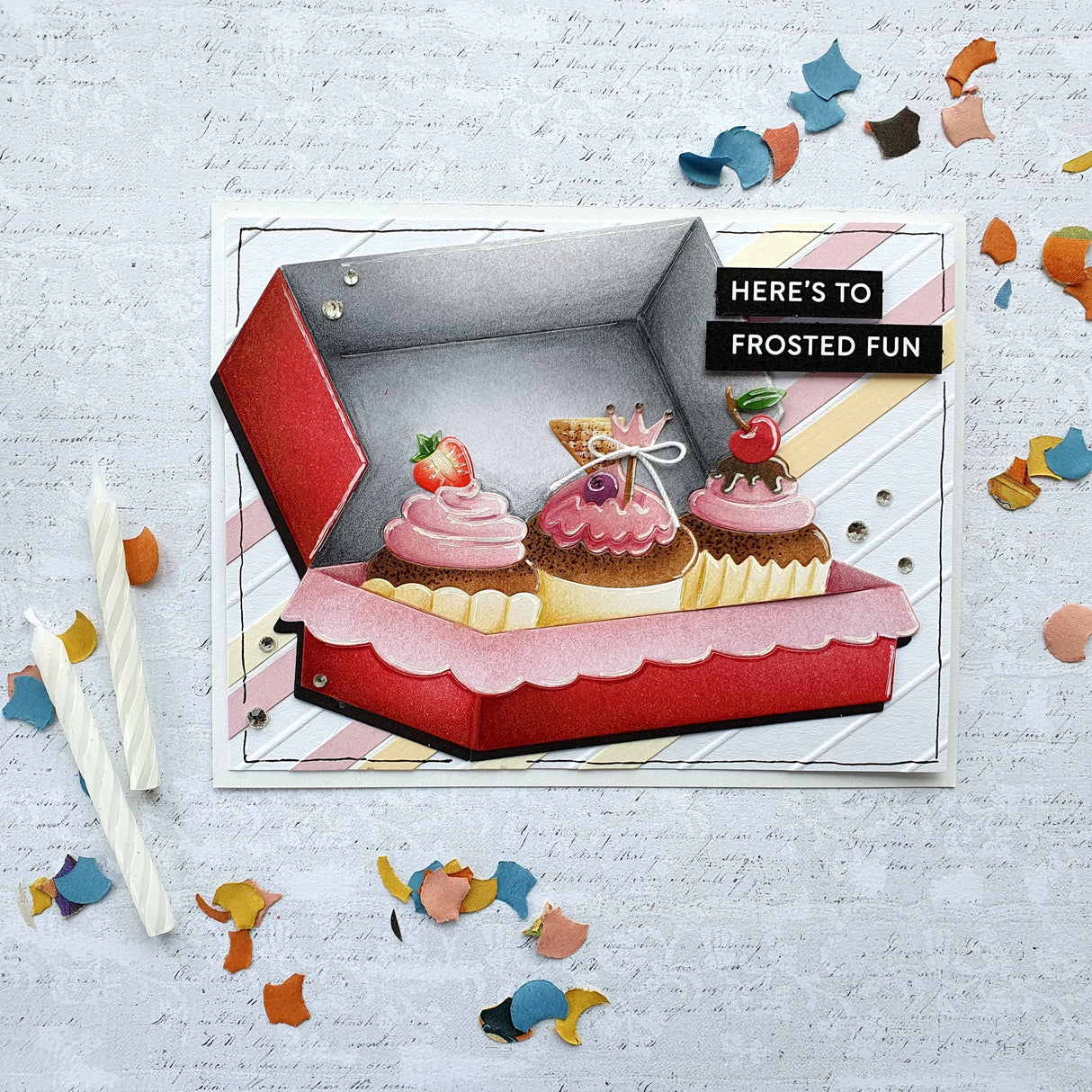 Waffle Flower Boxed Cupcakes Die & Stencil Bundle