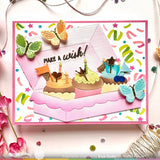 Waffle Flower Confetti Background Stencil