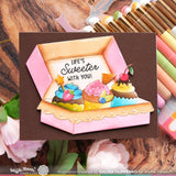 Waffle Flower Boxed Cupcakes Die & Stencil Bundle