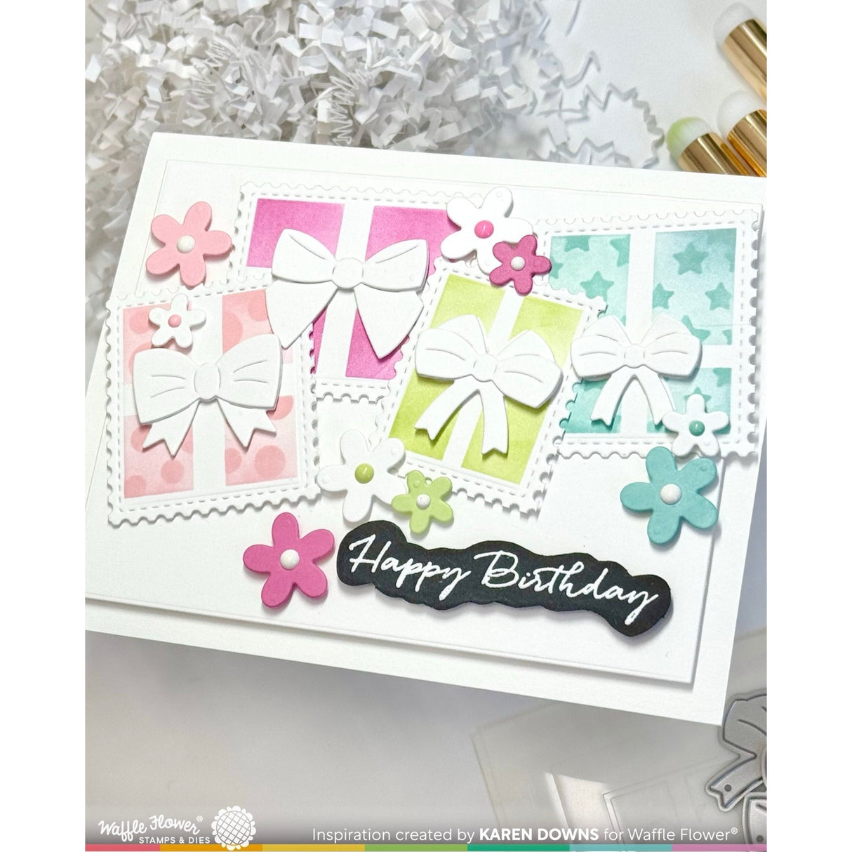 Waffle Flower Postage Collage Gifts Die