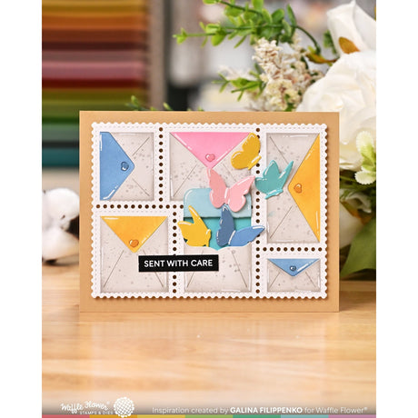 Waffle Flower Postage Collage Envelope Die