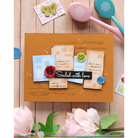Waffle Flower Postage Collage Mini Seals Die