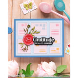 Waffle Flower Postage Collage Addressed Envelope Stencil