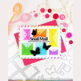 Waffle Flower Postage Collage Butterfly Silhouettes Die