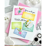Waffle Flower Postage Collage Mini Seals Stamp Set
