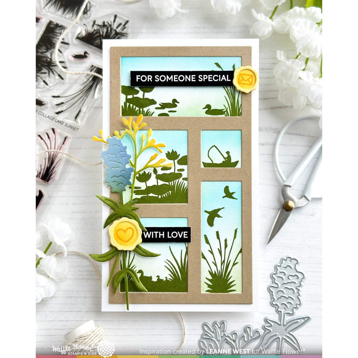 Waffle Flower Postage Collage Mini Slimline Blocks Die