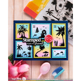 Waffle Flower Postage Collage Tropical Sunset Stamp Set