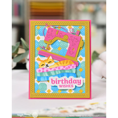 Waffle Flower Happy Birthday Stamp & Die Set