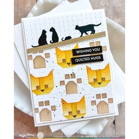Waffle Flower Patchwork Cat Stencil
