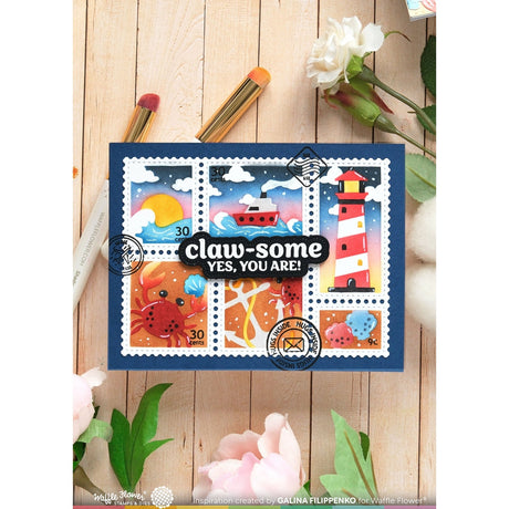 Waffle Flower Coastal Greetings Stamp & Die Bundle