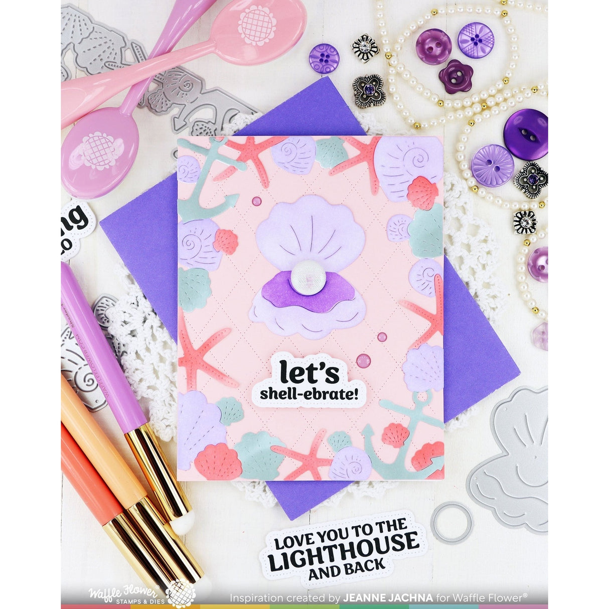 Waffle Flower Seashell Frame Die