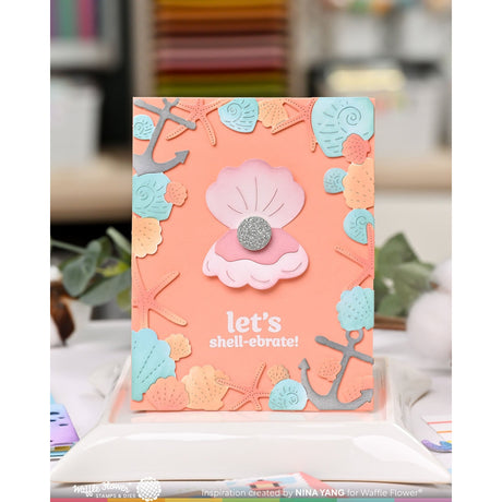 Waffle Flower Seashell Frame Die