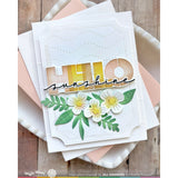 Waffle Flower Overlapping Hello Die-n-stencil