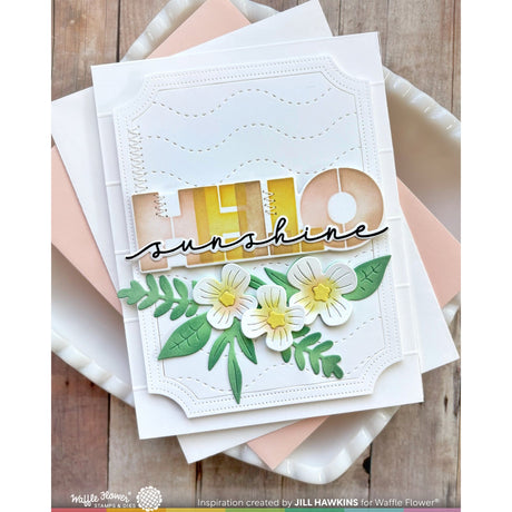 Waffle Flower Overlapping Hello Additions Stamp & Die Set