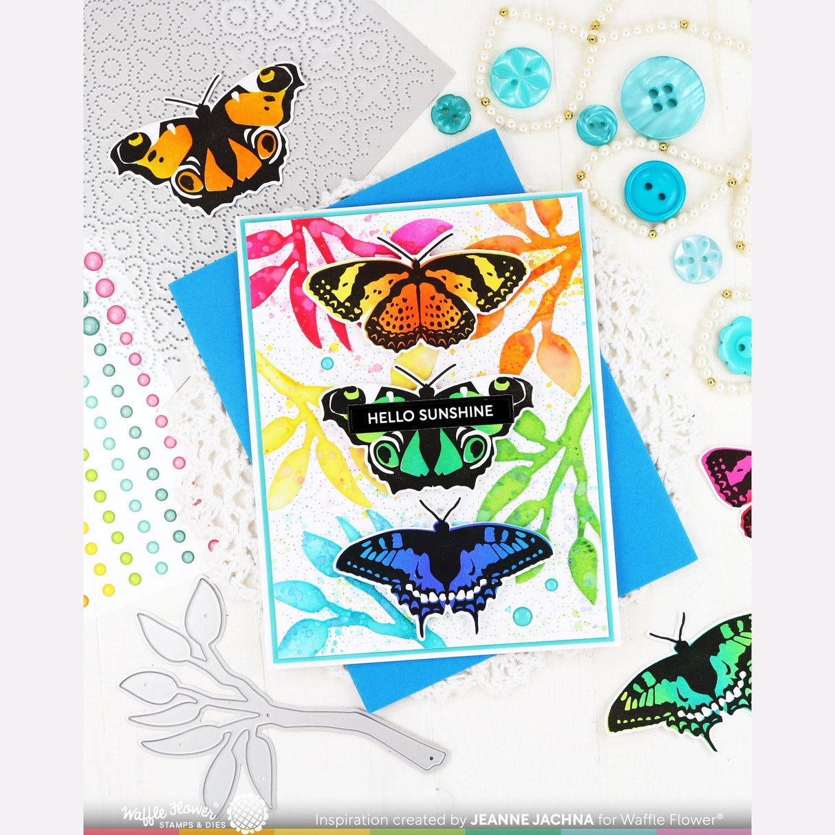 Waffle Flower Butterfly Trio Matching Die