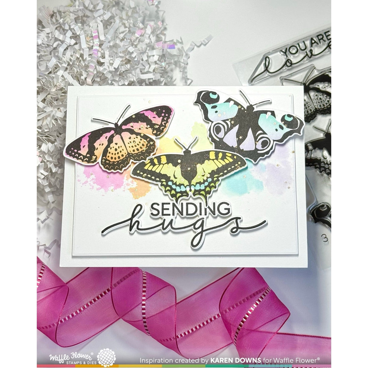 Waffle Flower Butterfly Trio Matching Die