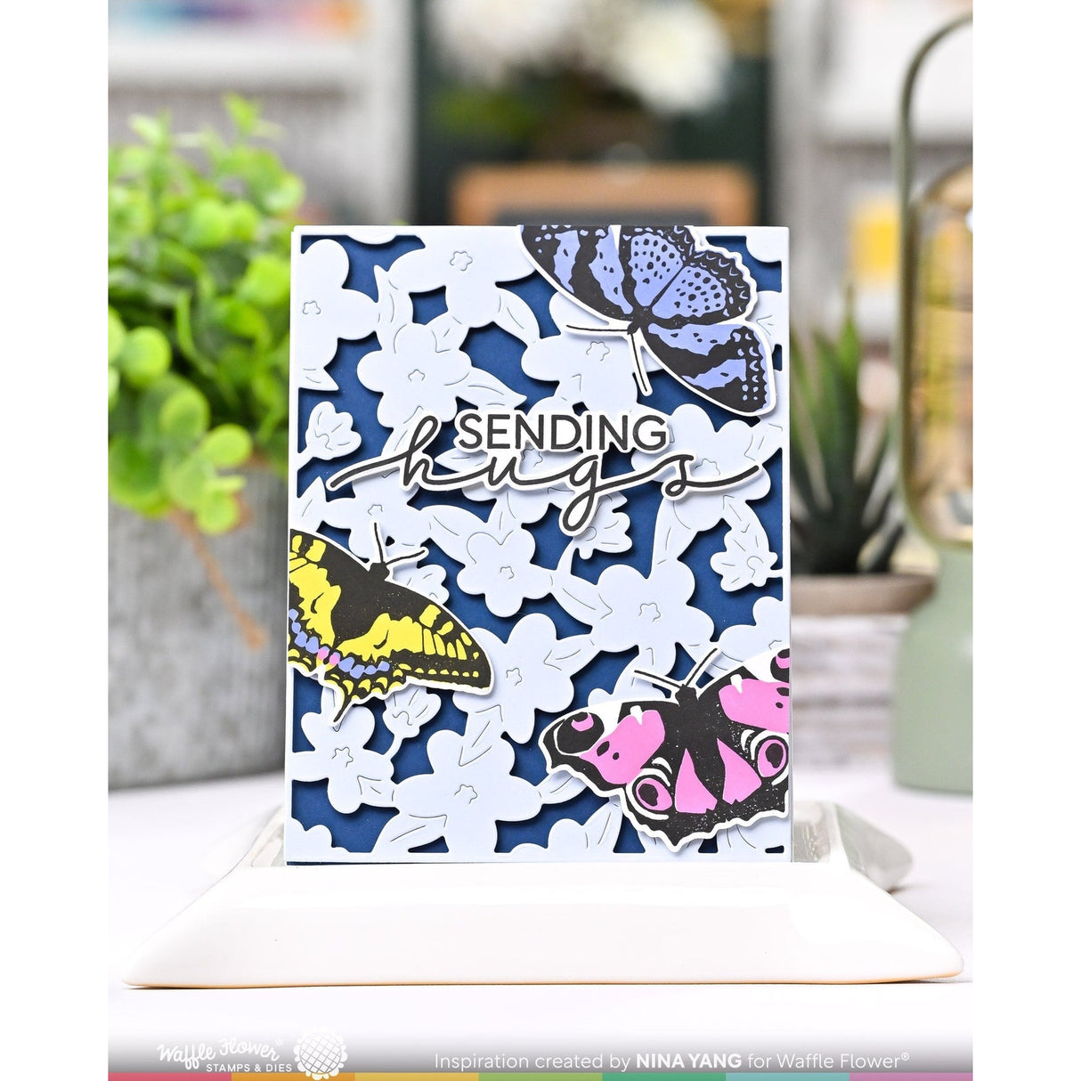 Waffle Flower Butterfly Trio Matching Die