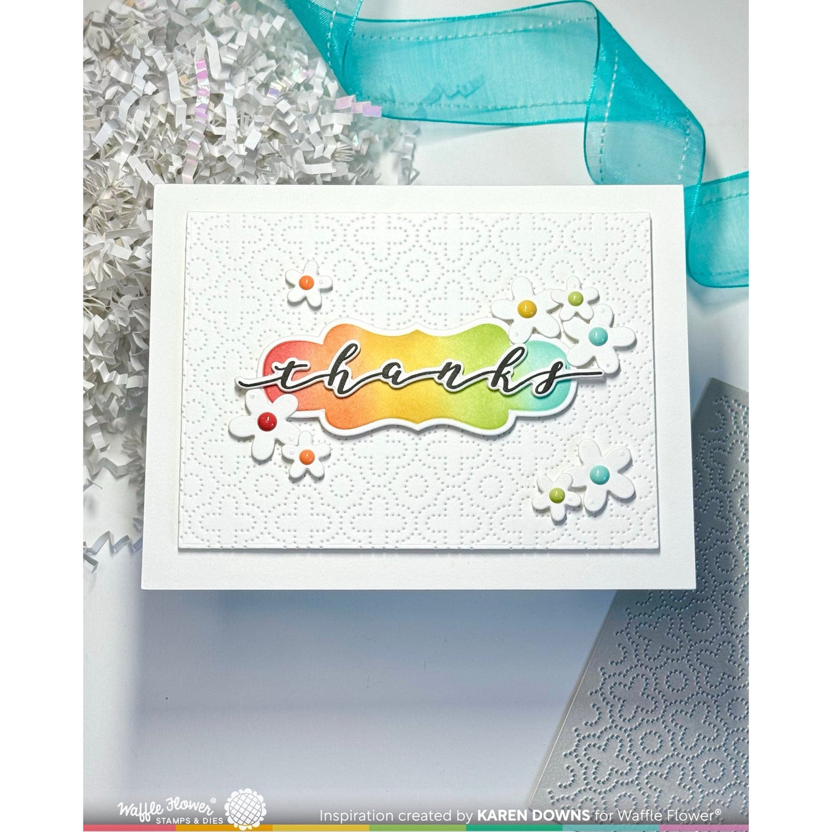 Waffle Flower Script Greetings Combo