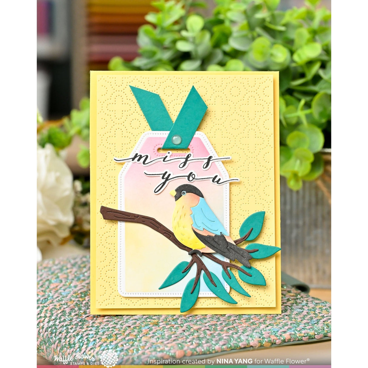 Waffle Flower Script Greetings Combo