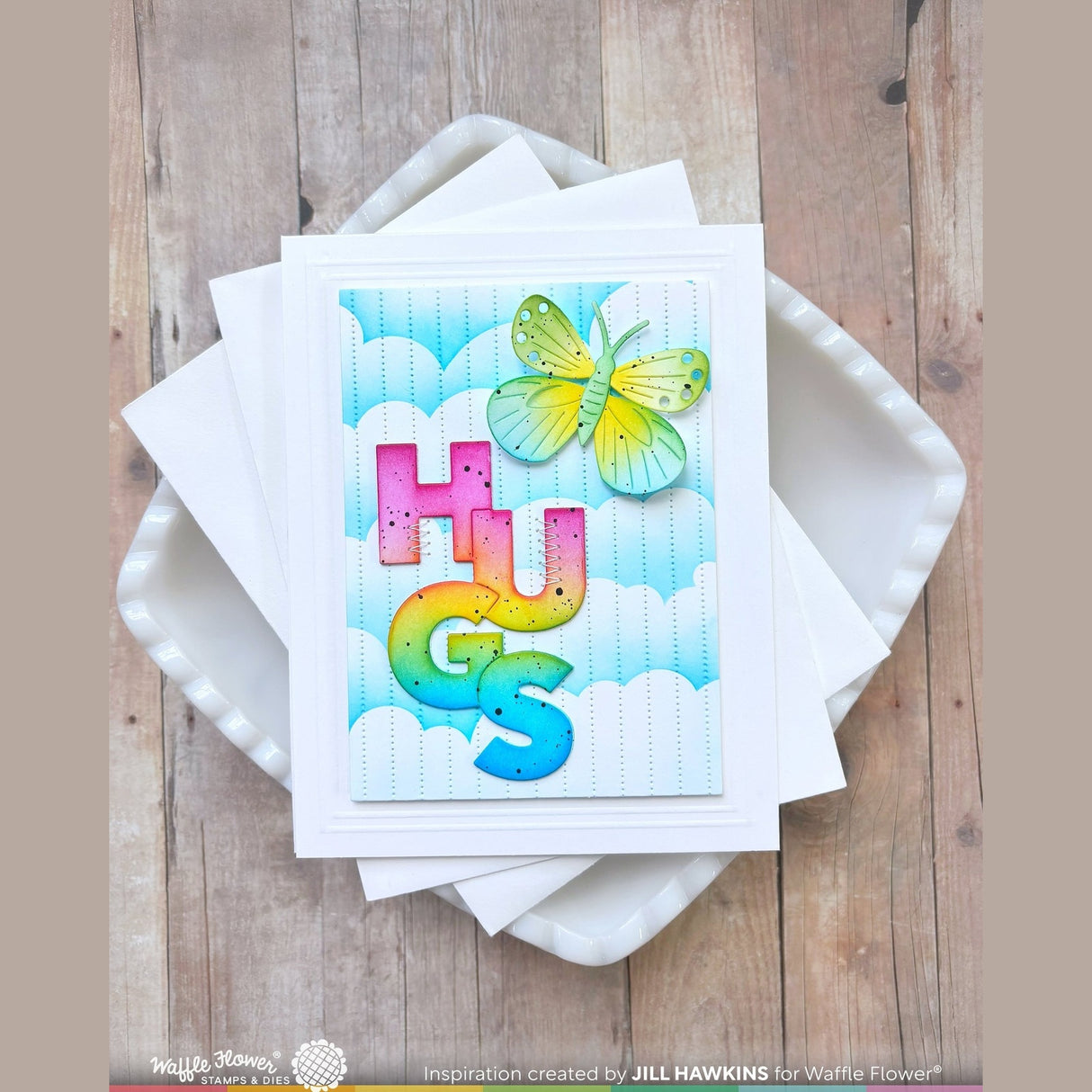 Waffle Flower Cloudy Skies Stencil