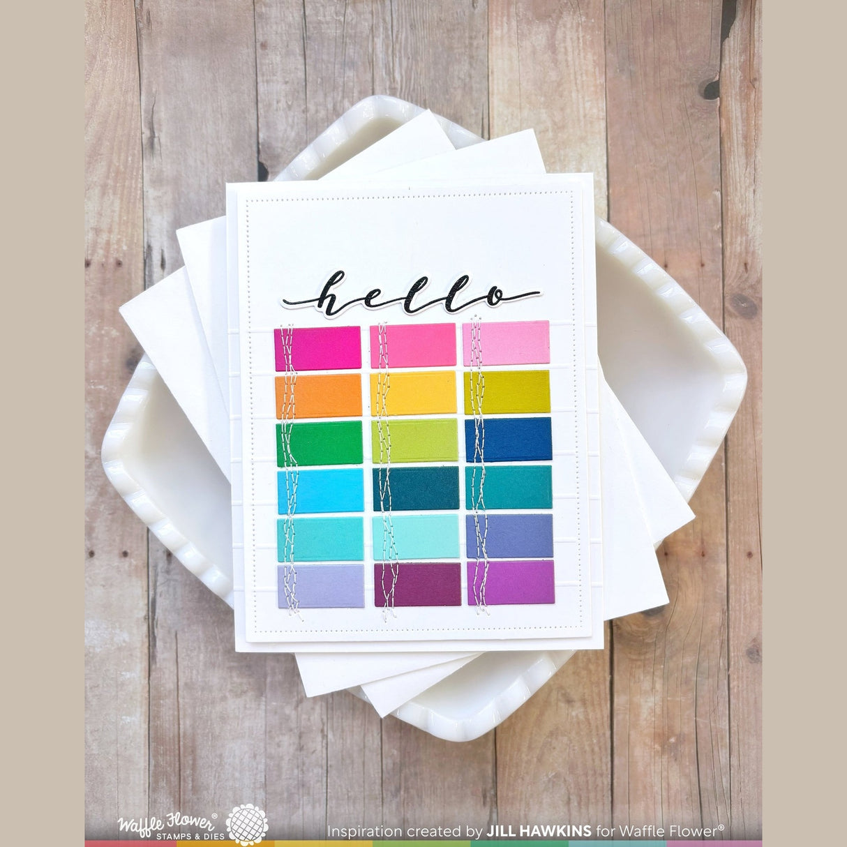 Waffle Flower Script Greetings Combo