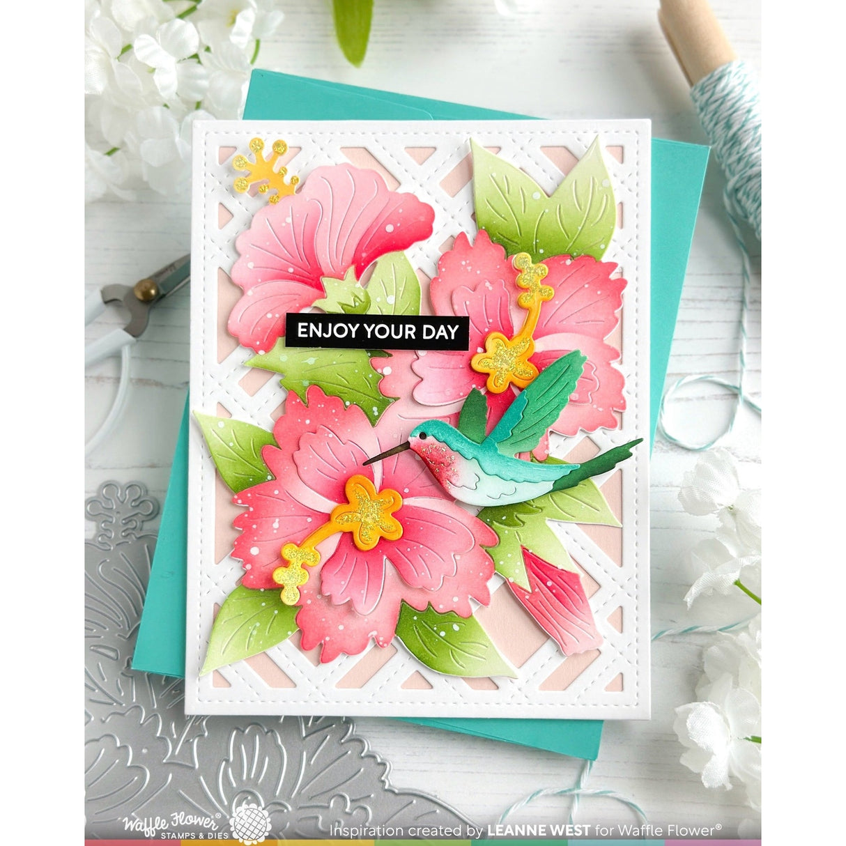 Waffle Flower Hibiscus Cluster Die