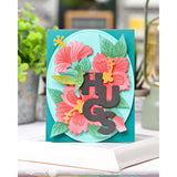 Waffle Flower Hibiscus Cluster Stencil