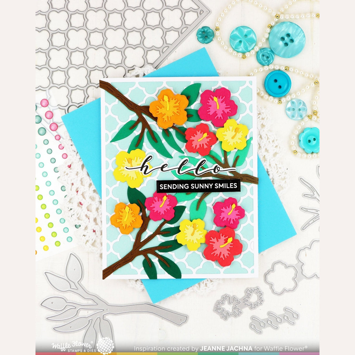Waffle Flower Quatrefoil Panel Die