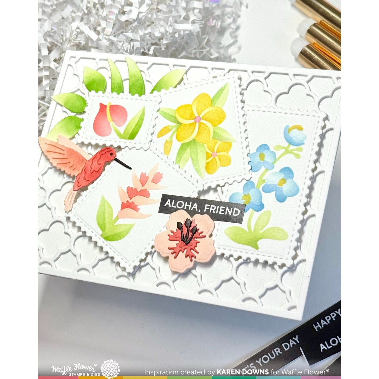 Waffle Flower Quatrefoil Panel Die