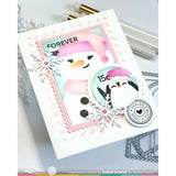 Waffle Flower Nesting Postage Collage Let it Snow Stencil