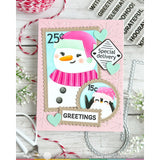 Waffle Flower Nesting Postage Collage Let it Snow Stencil