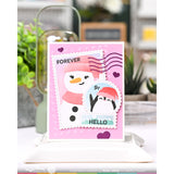 Waffle Flower Nesting Postage Collage Let it Snow Stencil