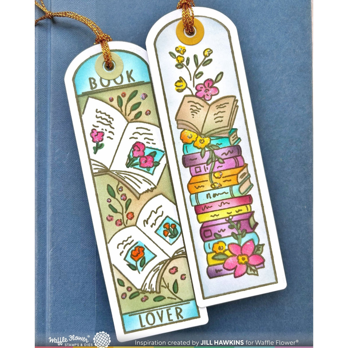 Waffle Flower Round Bookmark - Book Lover Stamp Set
