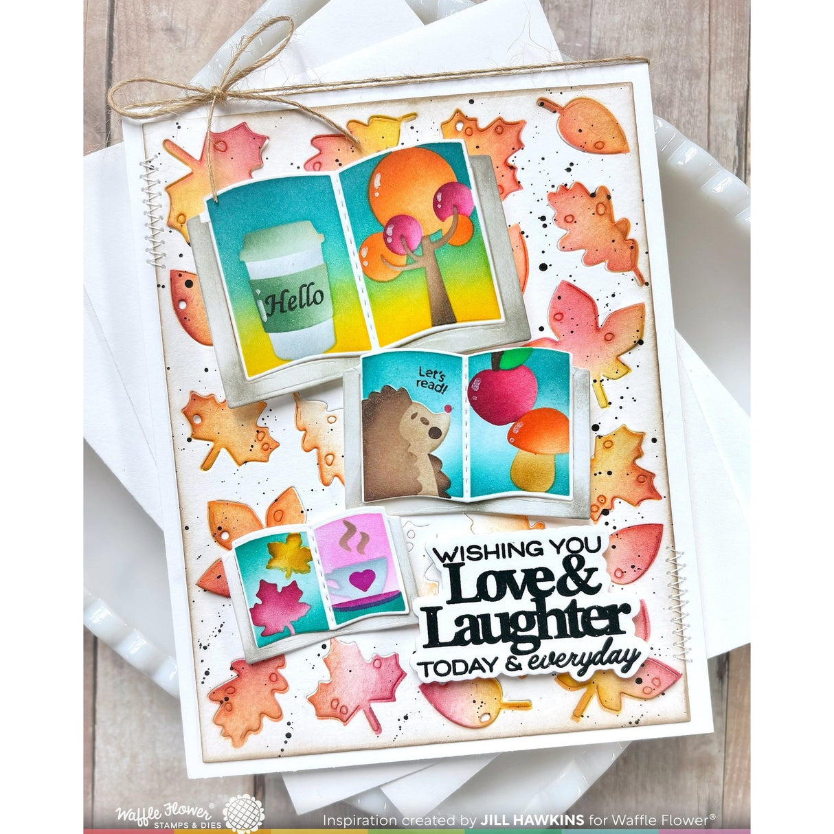 Waffle Flower Open Book Trio Fall Stencil